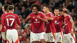 | Photo: Martin Rickett/PA via AP : Burnley Vs Manchester United Live Score, Premier League 2025-26: Players in action.